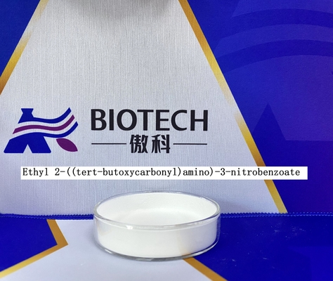 API'ler Ara Maddeleri Etil 2-((Tert-Butoksikarbonil)Amino)-3-Nitrobenzoat CAS No 136285-65-9 Beyaz Toz C14H18N2O6