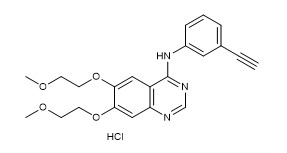 Saflık %99 Erlotinib Hidroklorür 183319-69-9 Beyaz veya Kirli Beyaz Kristal Toz C22H24ClN3O4