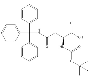 Amino Asit Türevleri Boc-Asn(Trt)-OH CAS. 132388-68-2 Beyazdan Neredeyse Beyaza Tozdan Kristal Saflığa %98 C28H30N2O5