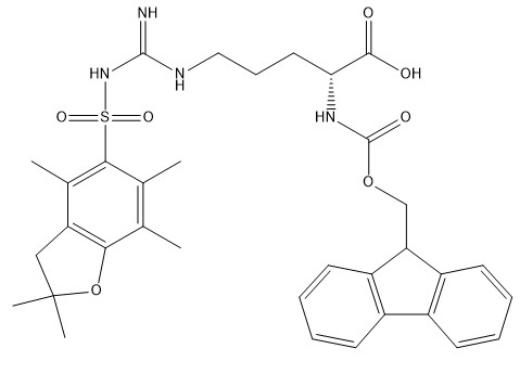 %98 Amino Asit Türevleri CAS 187618-60-6 Fmoc-D-Arg(Pbf)-OH C34H40N4O7S Beyazdan Neredeyse Beyaza Toz